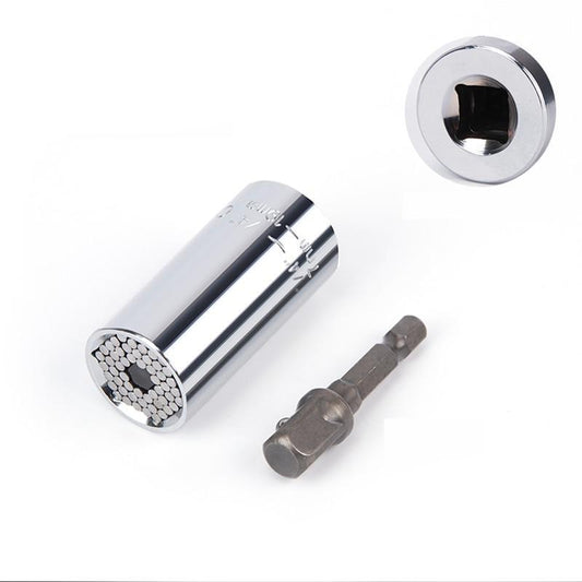Soquete universal cromado com alicate adaptador de chave para parafusos variados
