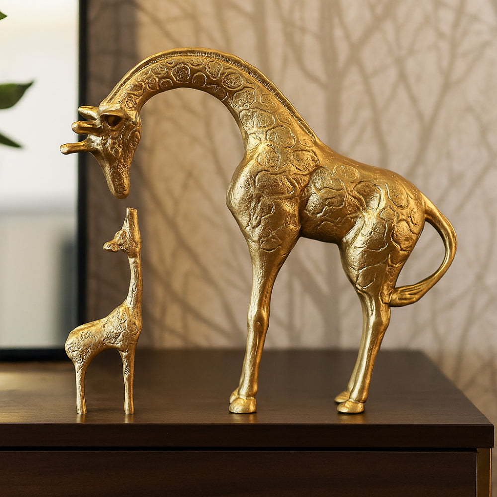 Escultura Decorativa Dupla de Girafas - imagem 1