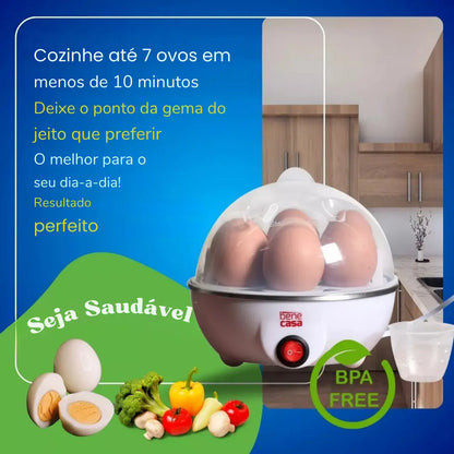 Cozedor de ovos elétrico benecasa, cozinha até 7 ovos, indicador BPA free, design compacto para cozinha