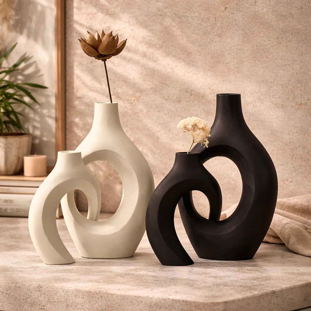 Conjunto de Vasos Decorativos Boho para Sala e Escritório