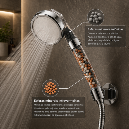 Ducha de Alta Pressão com Filtro e Economia de Água