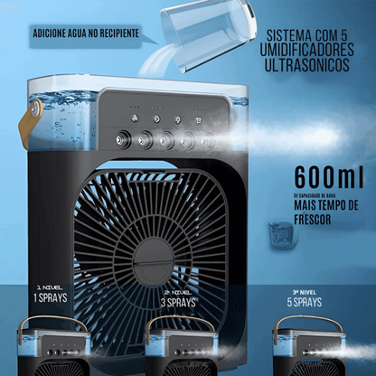 Umidificador ultrassônico com capacidade de 600 ml e sistema de 5 sprays para maior frescor