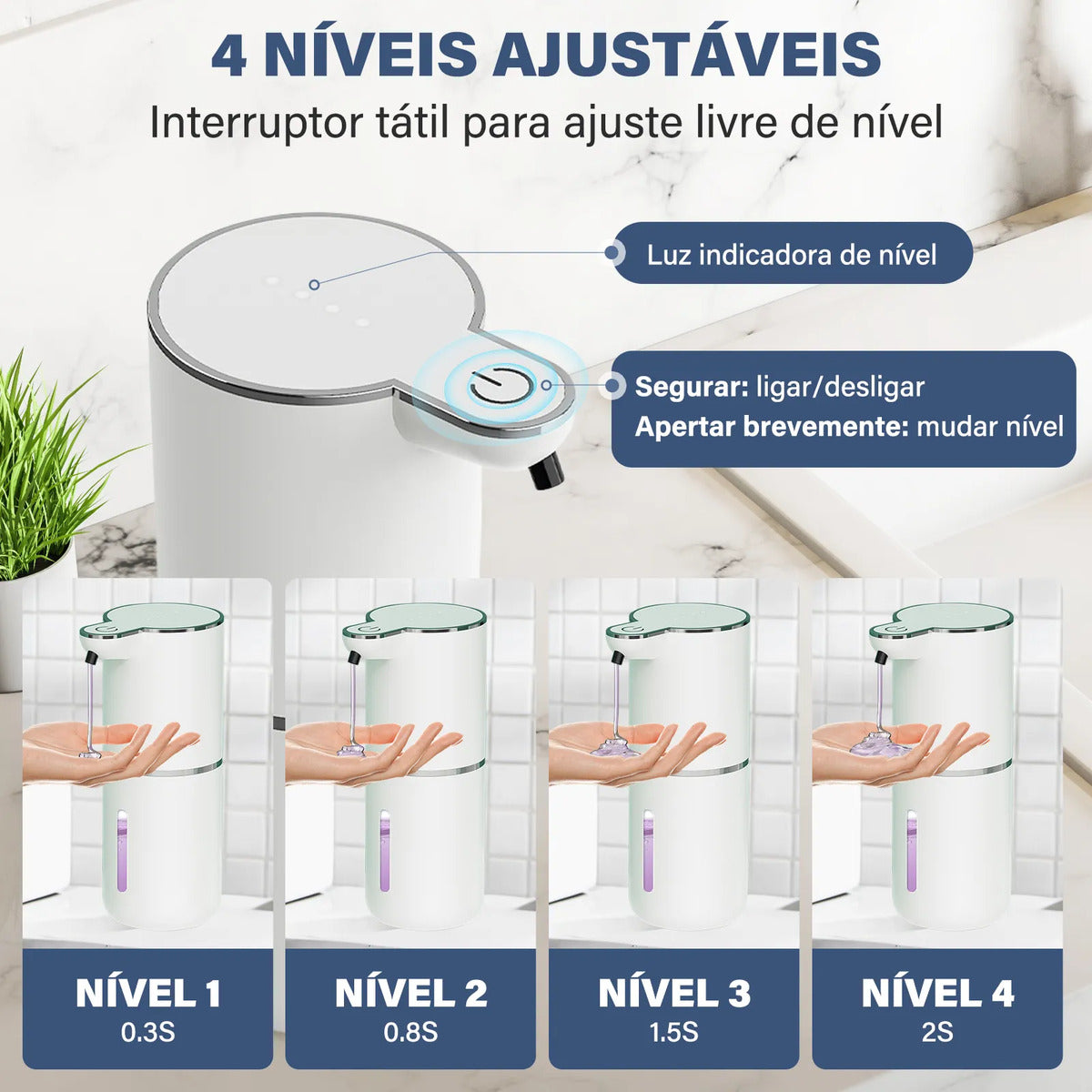 Dispensador Automático Espuma Luxe Touch – Brivar Decor