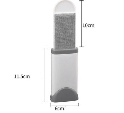 Removedor de pelos portátil cinza e branco com medidas 11,5 cm altura e 6 cm largura