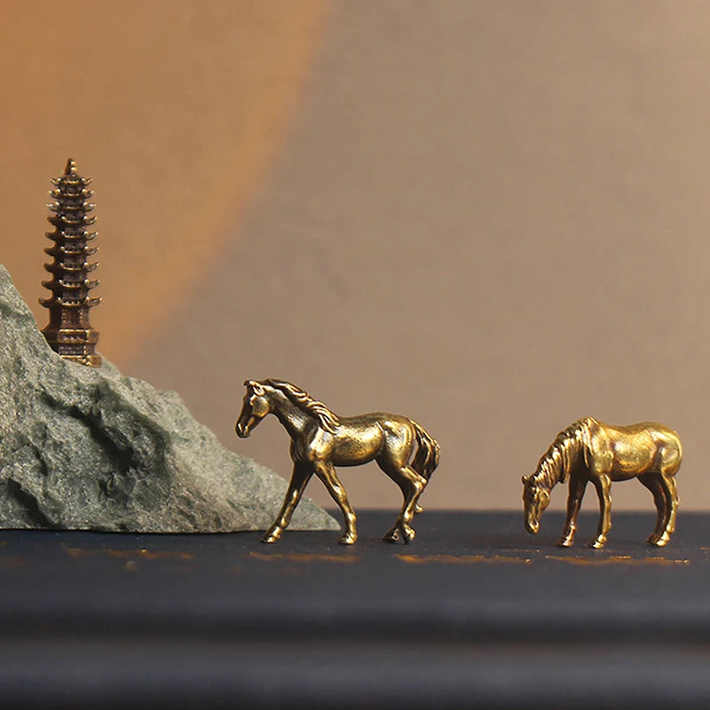 Cavalo Decorativo em Bronze Vintage para Mesa e Escritório