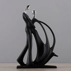 Escultura Casal Dançando em Resina Estilo Nórdico