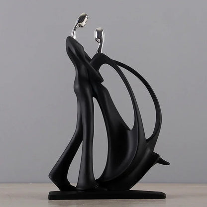 Escultura Casal Dançando em Resina Estilo Nórdico