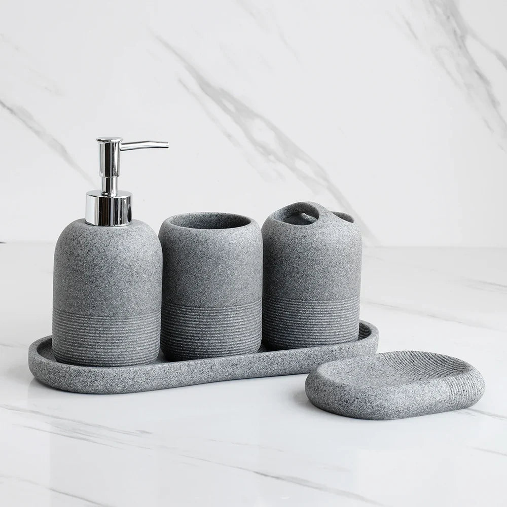 Kit Banheiro Granitt Luxe 5 Peças – Brivar Decor