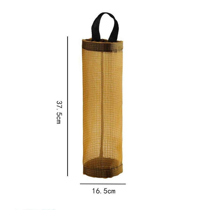 Saco portátil amarelo com alça preta e dimensões 37,5x16,5 cm para armazenamento