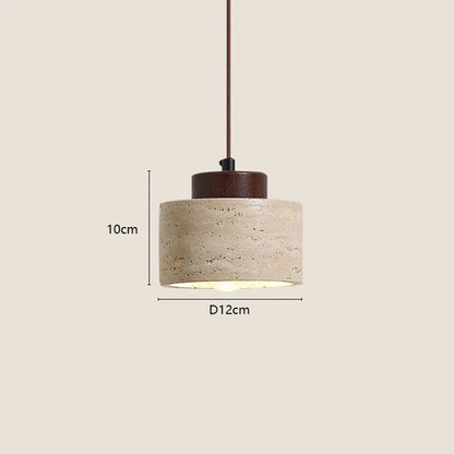 Pendente Wabi-Sabi em Pedra Amarela para Quarto e Cabeceira