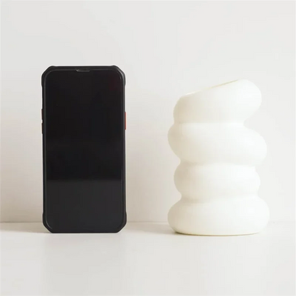 Vaso Decorativo Branco com Design Espiral