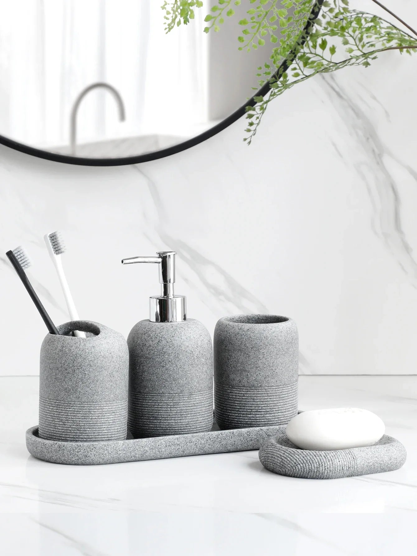 Kit Banheiro Granitt Luxe 5 Peças – Brivar Decor