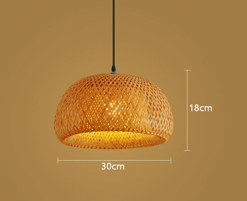 Luminária Pendente em Rattan Natural Estilo Artesanal