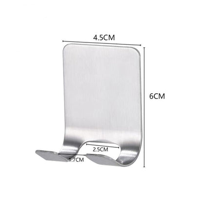 Gancho adesivo de aço inox com dimensões 6x4,5 cm, design moderno e resistente