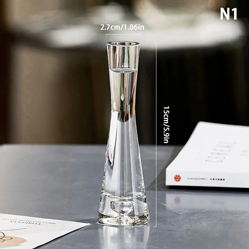 Vaso de Vidro Transparente para Hidroponia e Terrário