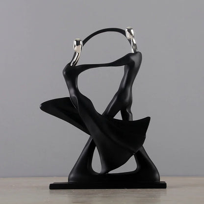 Escultura Casal Dançando em Resina Estilo Nórdico