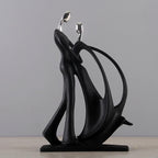 Escultura Casal Dançando em Resina Estilo Nórdico