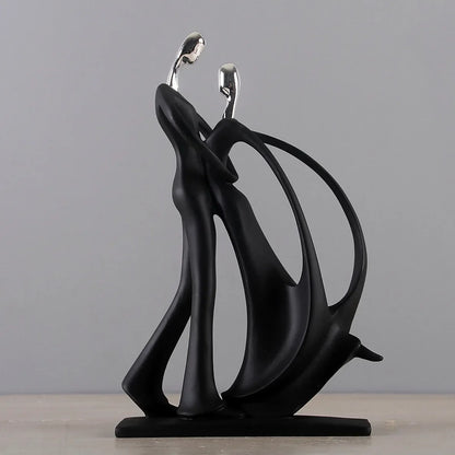 Escultura Casal Dançando em Resina Estilo Nórdico