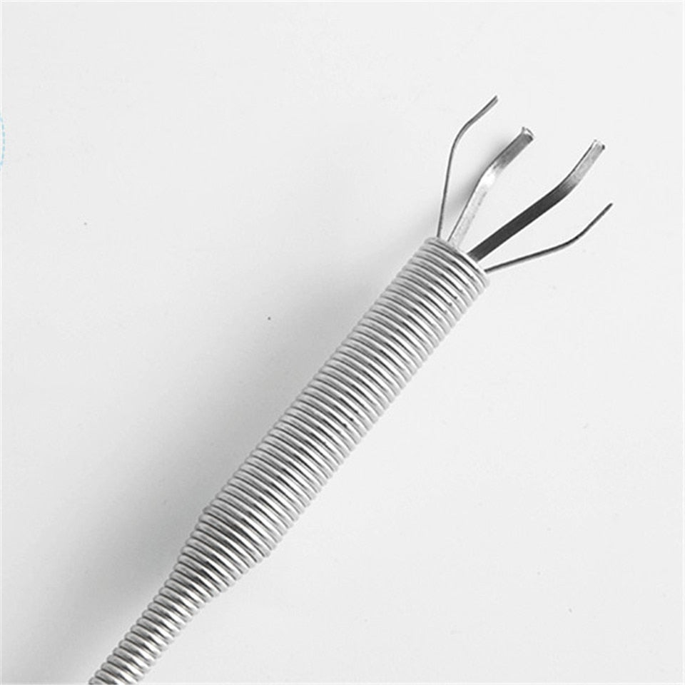 Ferramenta de remoção de pelos embutida com cabo de metal espiral e pontas curvas