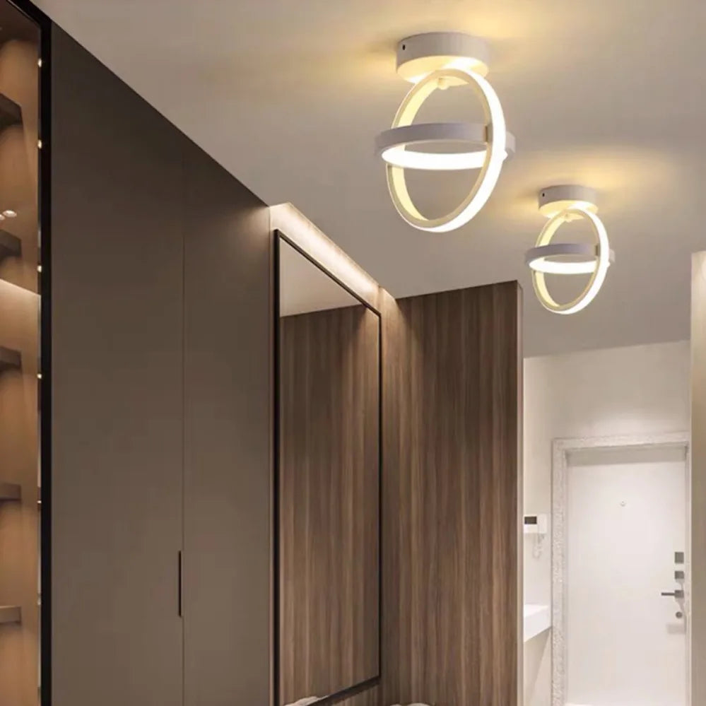 Plafon LED de Teto 2 Anéis para Corredor
