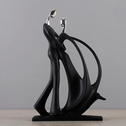 Escultura Casal Dançando em Resina Estilo Nórdico