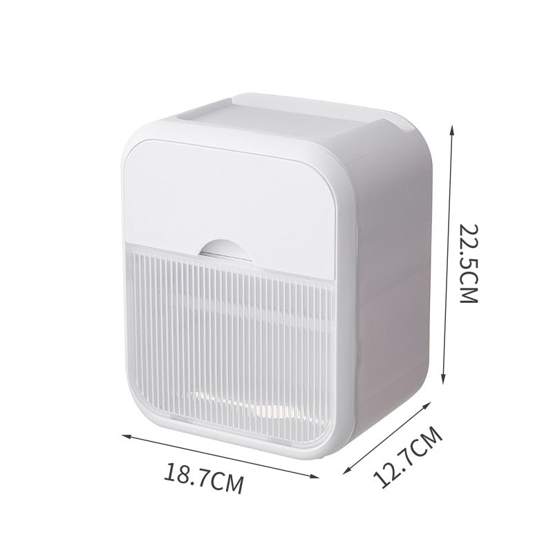 Organizador compacto branco com frente translúcida e dimensões 22,5x18,7x12,7 cm para armazenamento