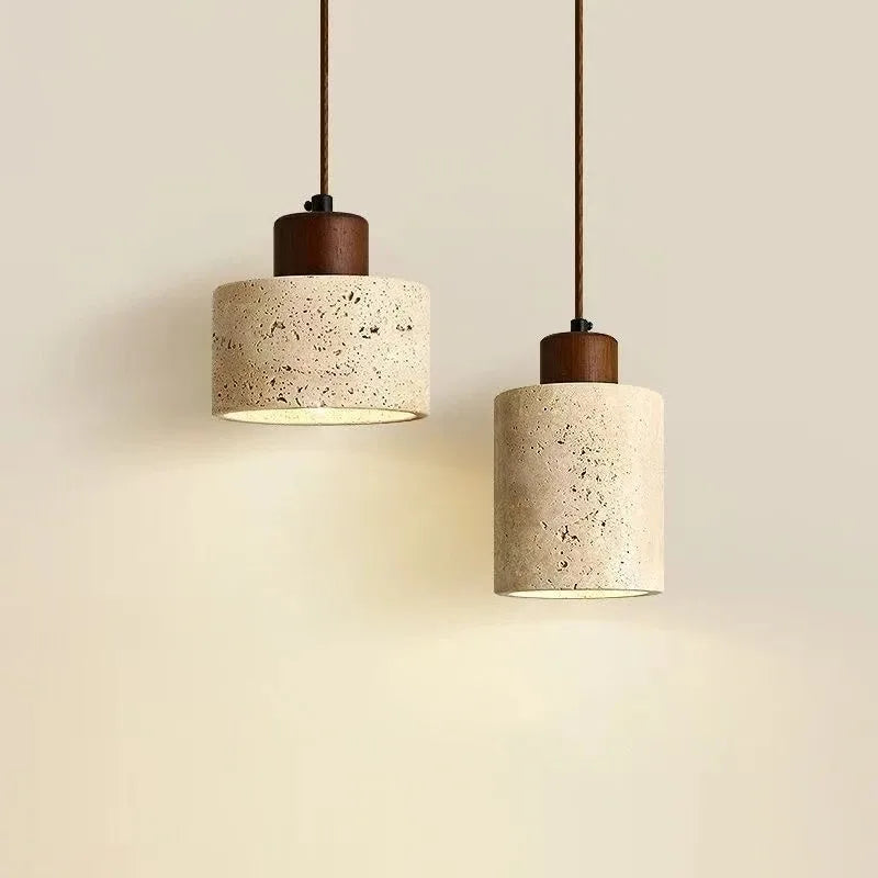 Pendente Japonês em Pedra e Madeira para Quarto e Sala