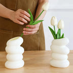 Vaso Decorativo Branco com Design Espiral