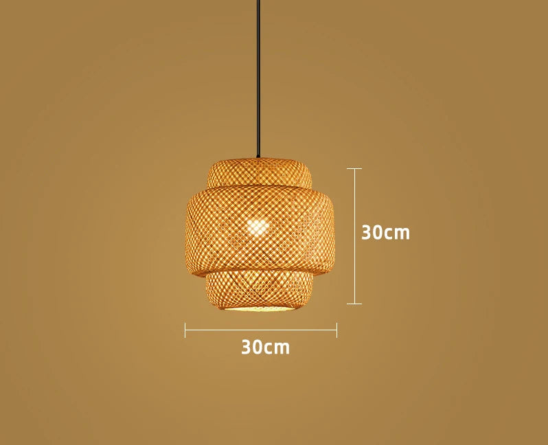 Luminária Pendente em Rattan Natural Estilo Artesanal