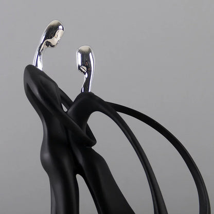 Escultura Casal Dançando em Resina Estilo Nórdico