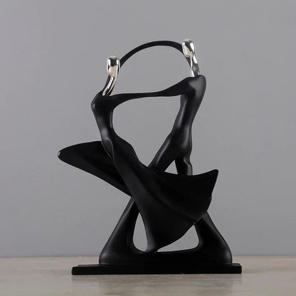 Escultura Casal Dançando em Resina Estilo Nórdico