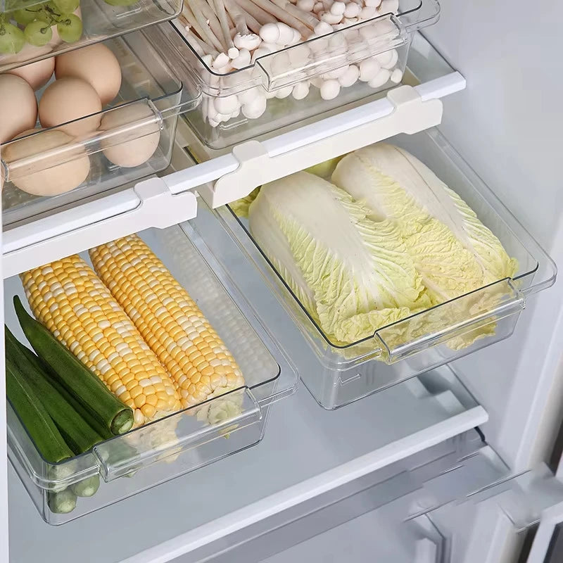 Organizador de Geladeira Deslizante para Frutas e Ovos