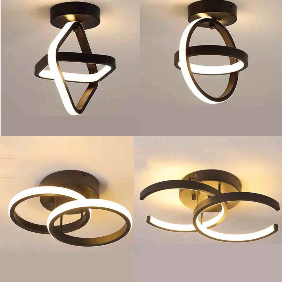 Plafon LED de Teto 2 Anéis para Corredor