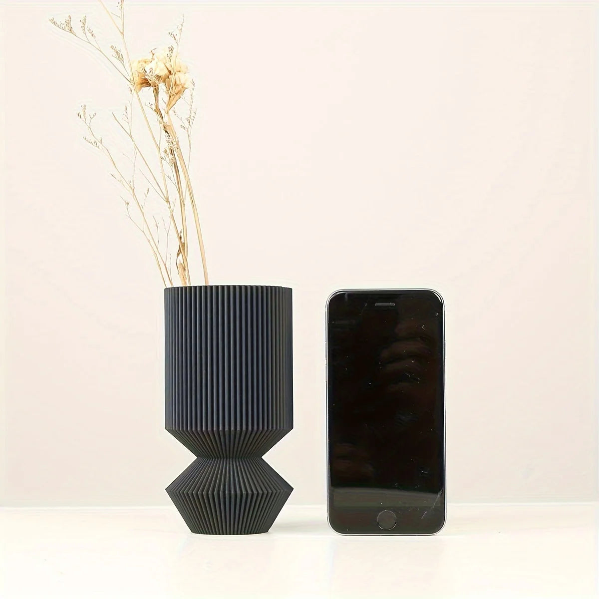 Vaso Decorativo Preto Estilo Nórdico para Sala e Jantar