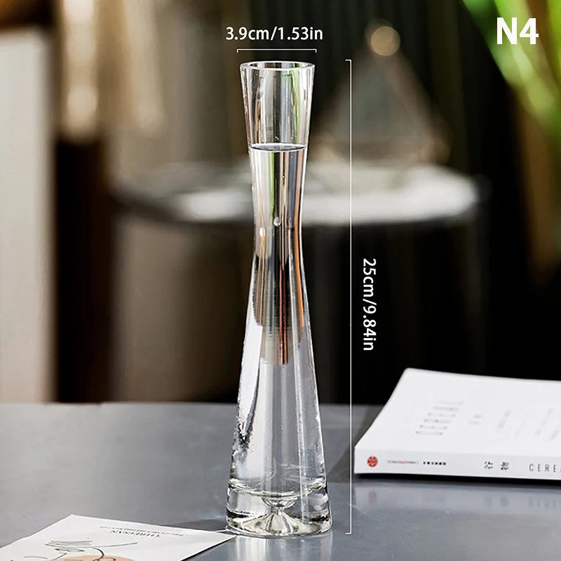 Vaso de Vidro Transparente para Hidroponia e Terrário