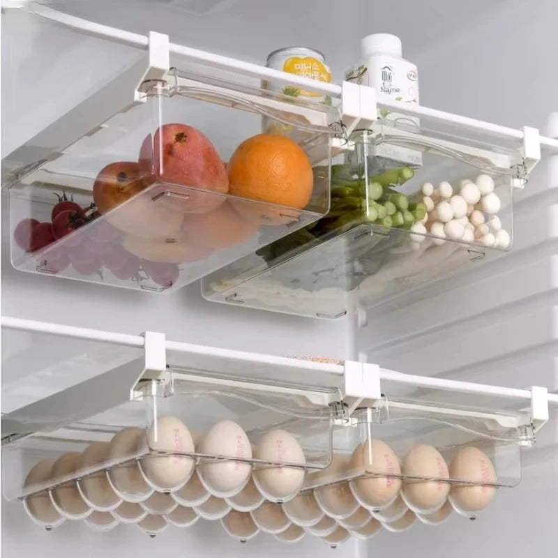 Organizador de Geladeira Deslizante para Frutas e Ovos