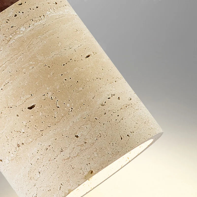 Pendente Wabi-Sabi em Pedra Amarela para Quarto e Cabeceira