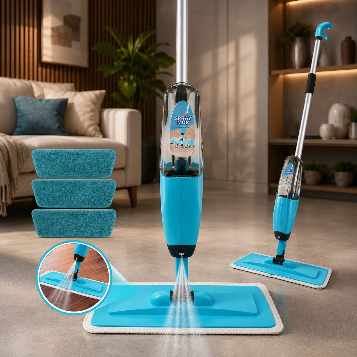 Mop Spray Mágico com Reservatório – Limpeza Rápida e Eficiente