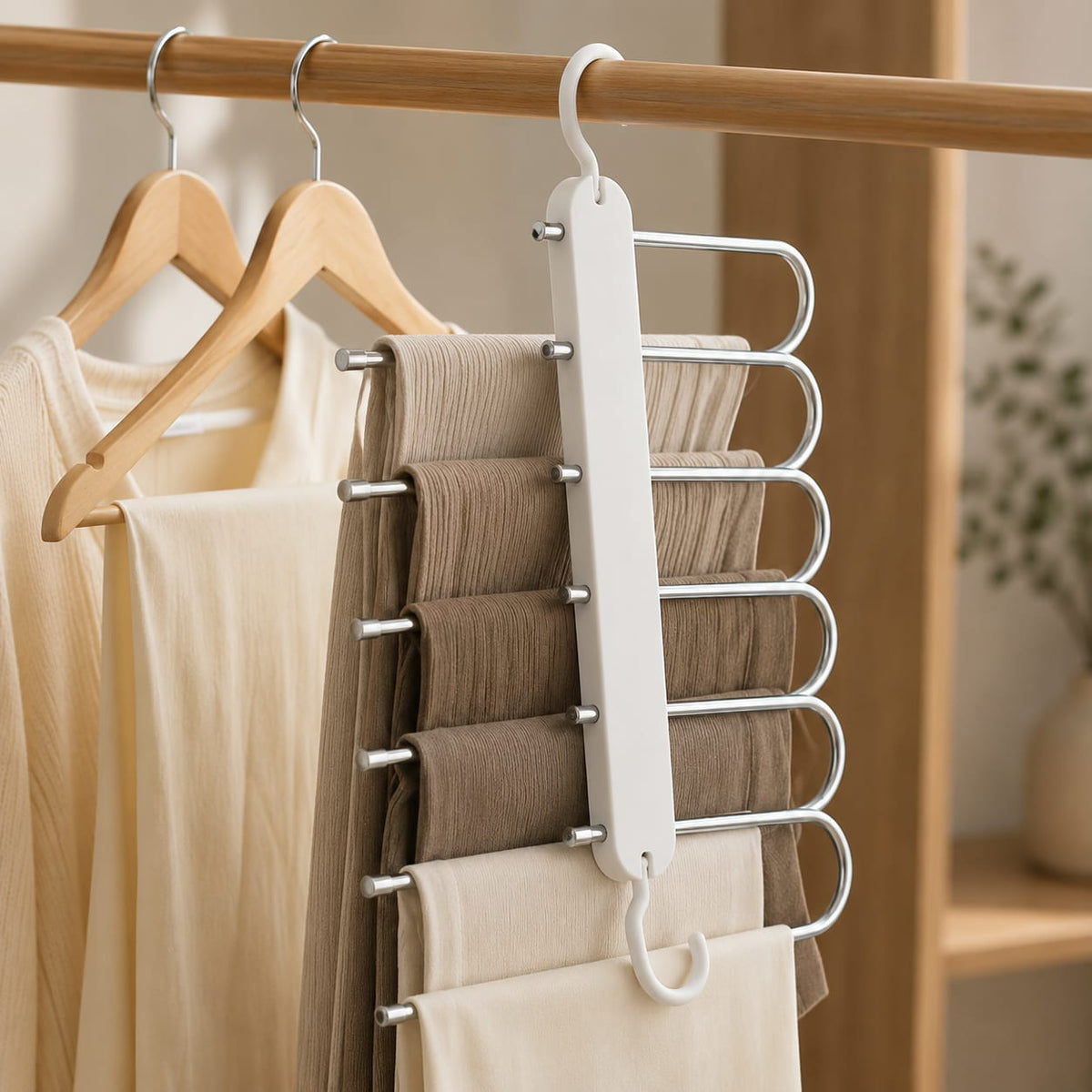 Cabide De Aço Inox Para Roupas 5 Lugares