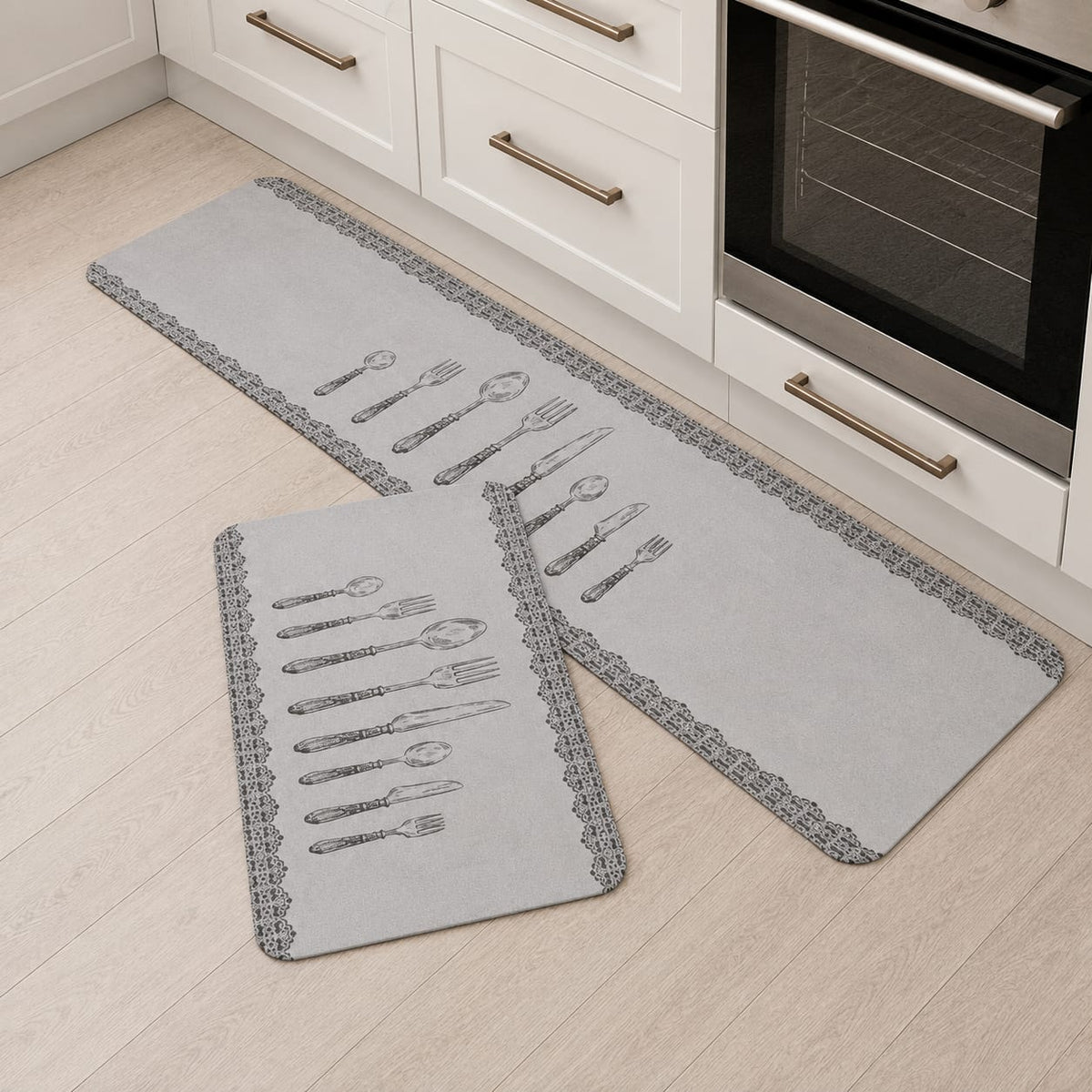 Conjunto 2 Tapetes de Cozinha Antiderrapante Estampado