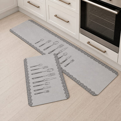 Conjunto 2 Tapetes de Cozinha Antiderrapante Estampado – Brivar Decor