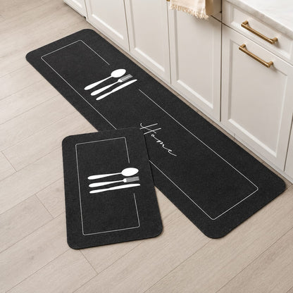 Conjunto 2 Tapetes de Cozinha Antiderrapante Estampado – Brivar Decor