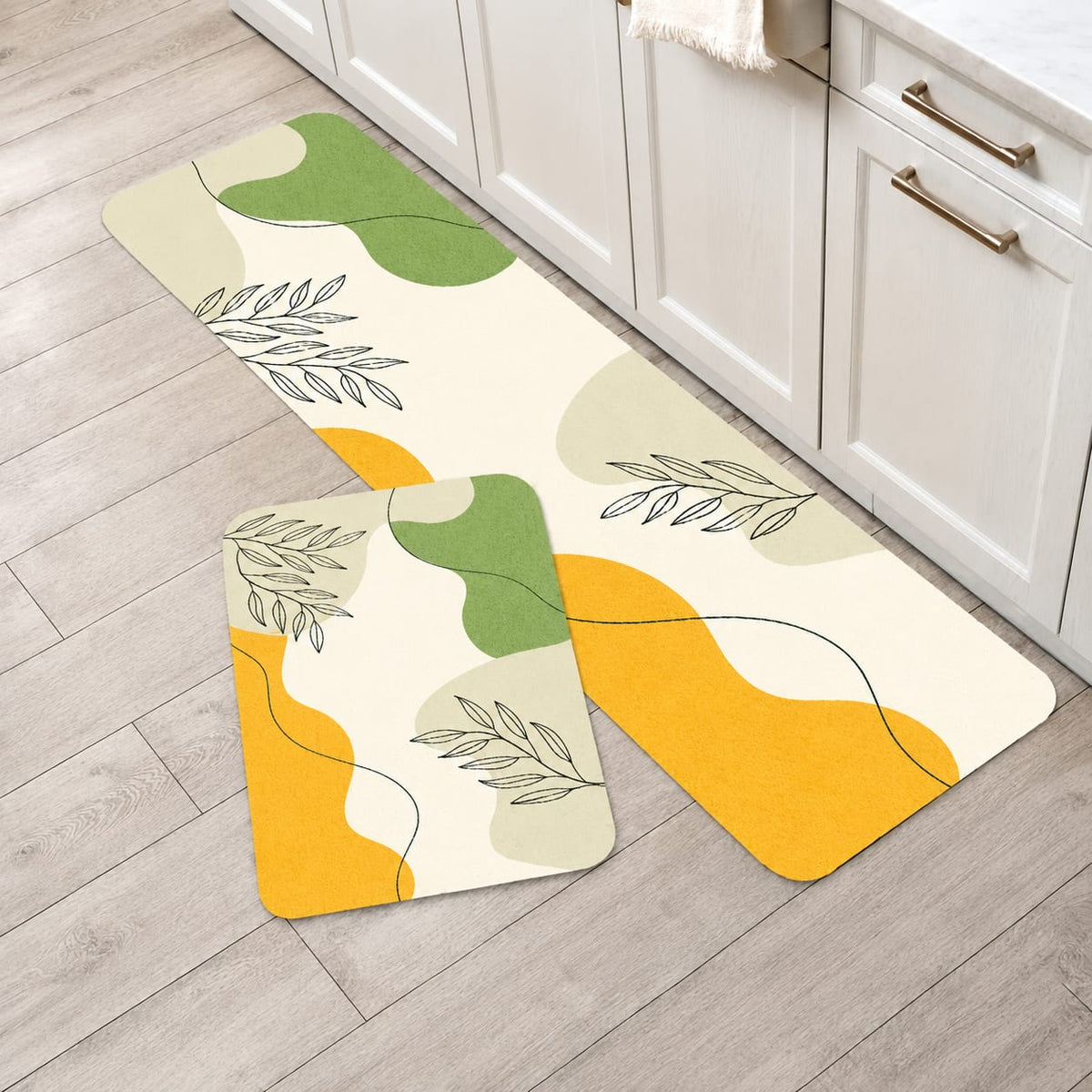Conjunto 2 Tapetes de Cozinha Antiderrapante Estampado