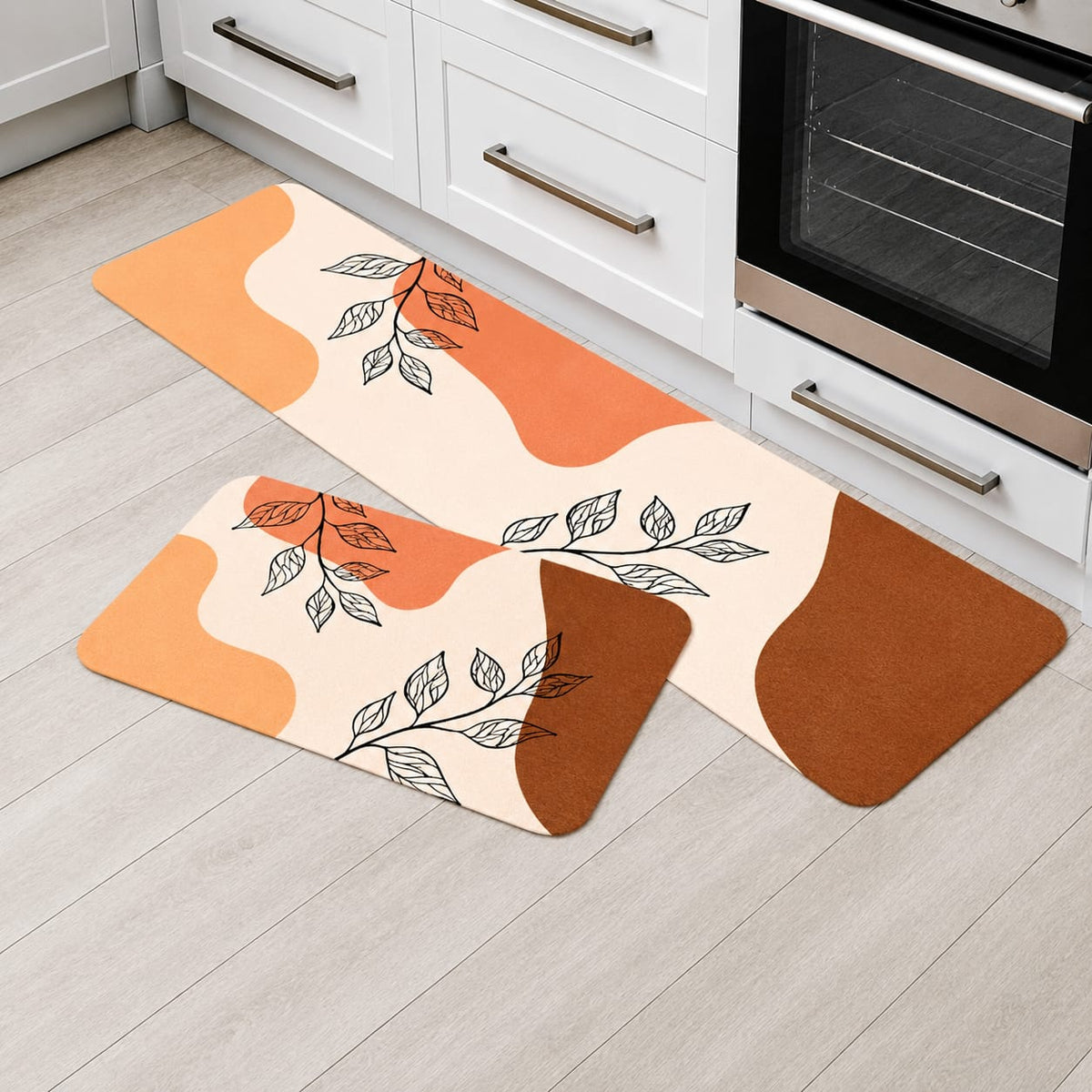 Conjunto 2 Tapetes de Cozinha Antiderrapante Estampado