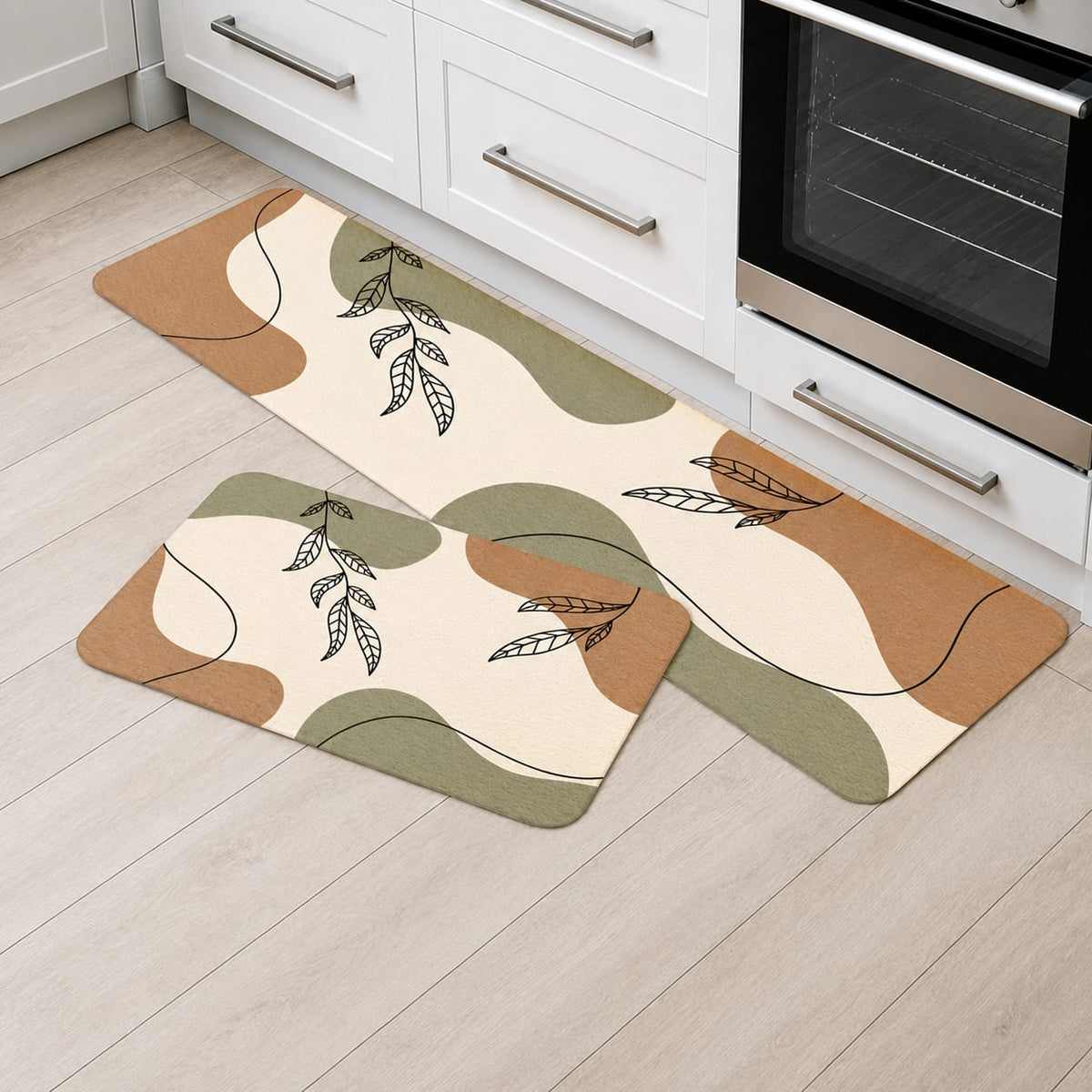 Conjunto 2 Tapetes de Cozinha Antiderrapante Estampado
