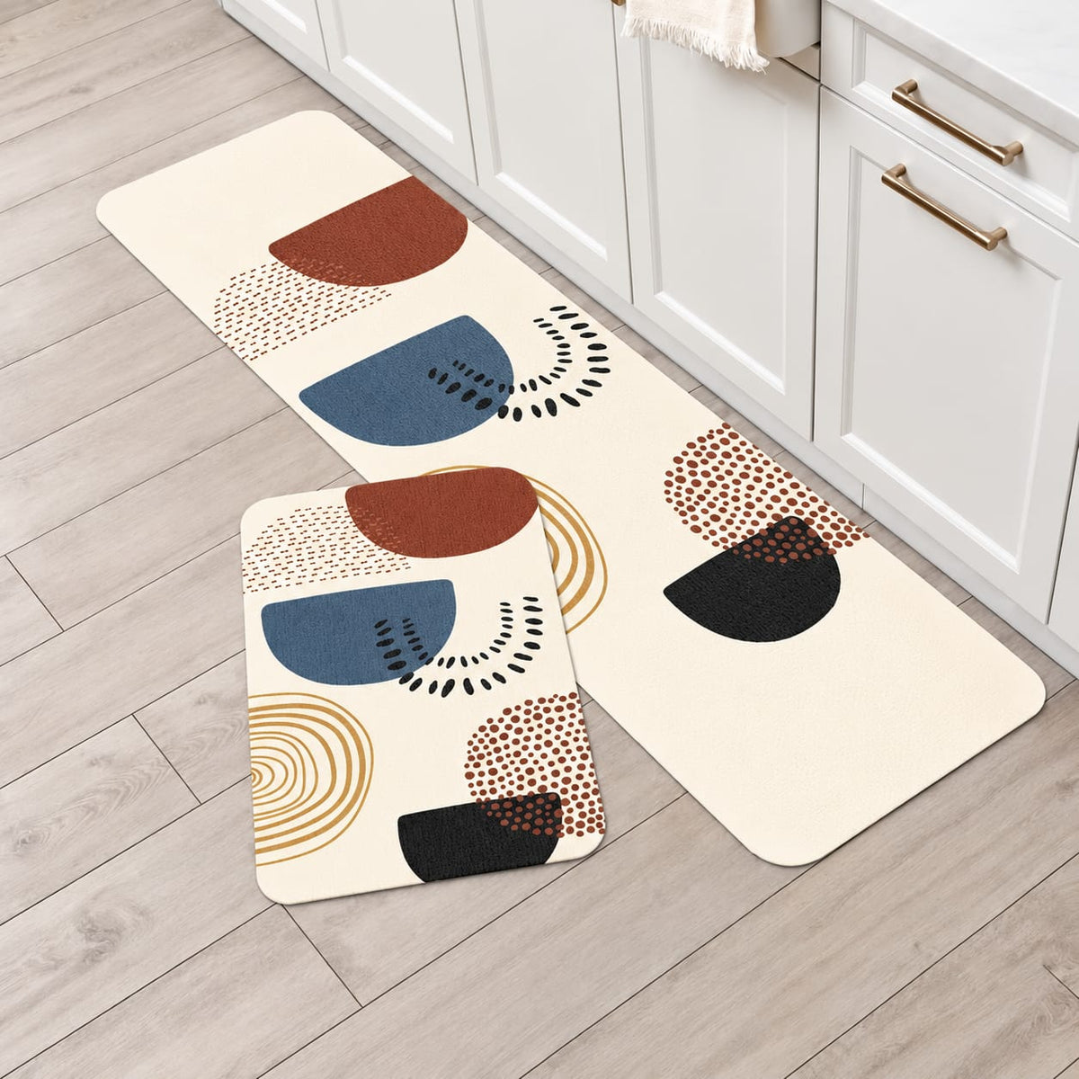 Conjunto 2 Tapetes de Cozinha Antiderrapante Estampado