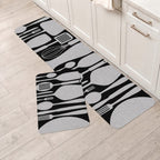 Conjunto 2 Tapetes de Cozinha Antiderrapante Estampado