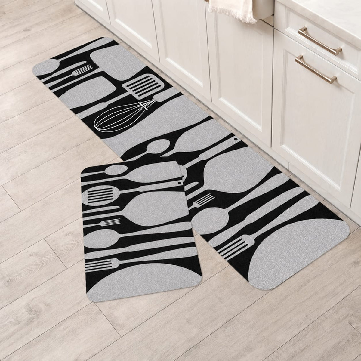 Conjunto 2 Tapetes de Cozinha Antiderrapante Estampado