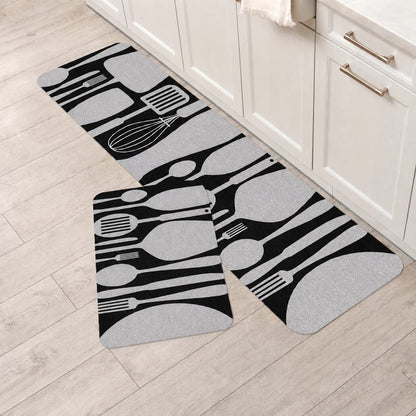 Conjunto 2 Tapetes de Cozinha Antiderrapante Estampado – Brivar Decor