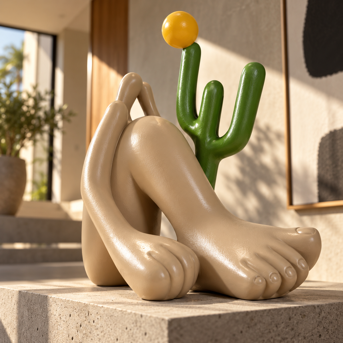 Estatueta Abaporu em composição artística